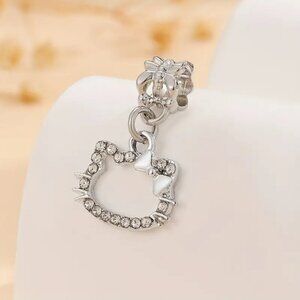 Hello Kitty Silver Charm Pendant for Bracelet Necklace Jewelry